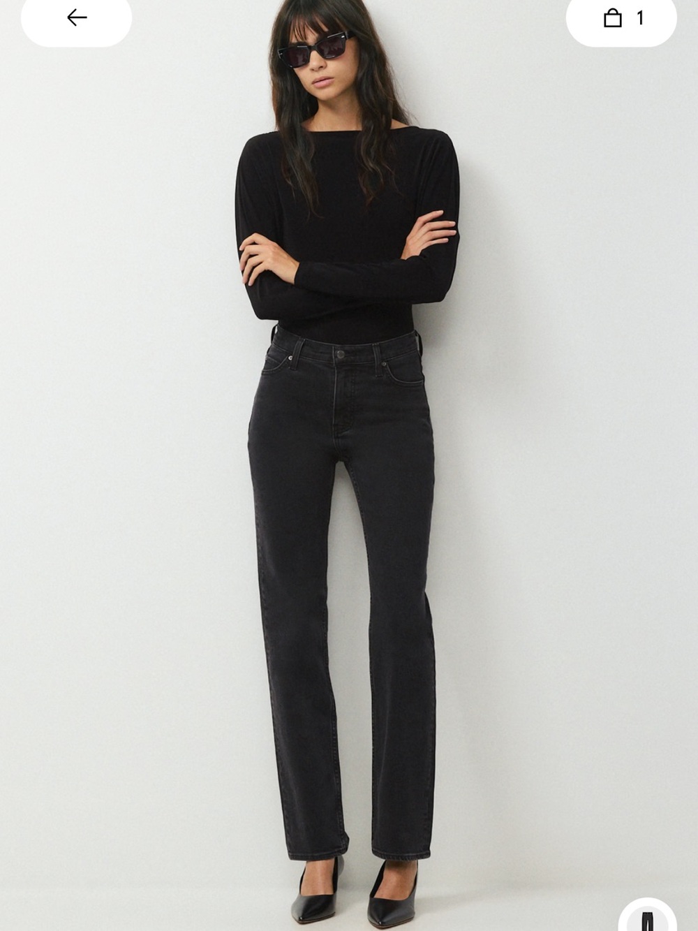 Aritzia denim forum the 90’s snatched mid rise straight Jean